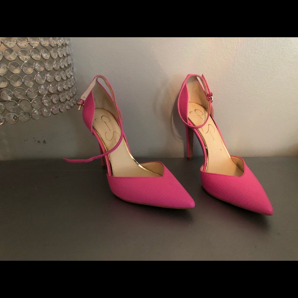 Jessica Simpson hot pink heels new, Size 7